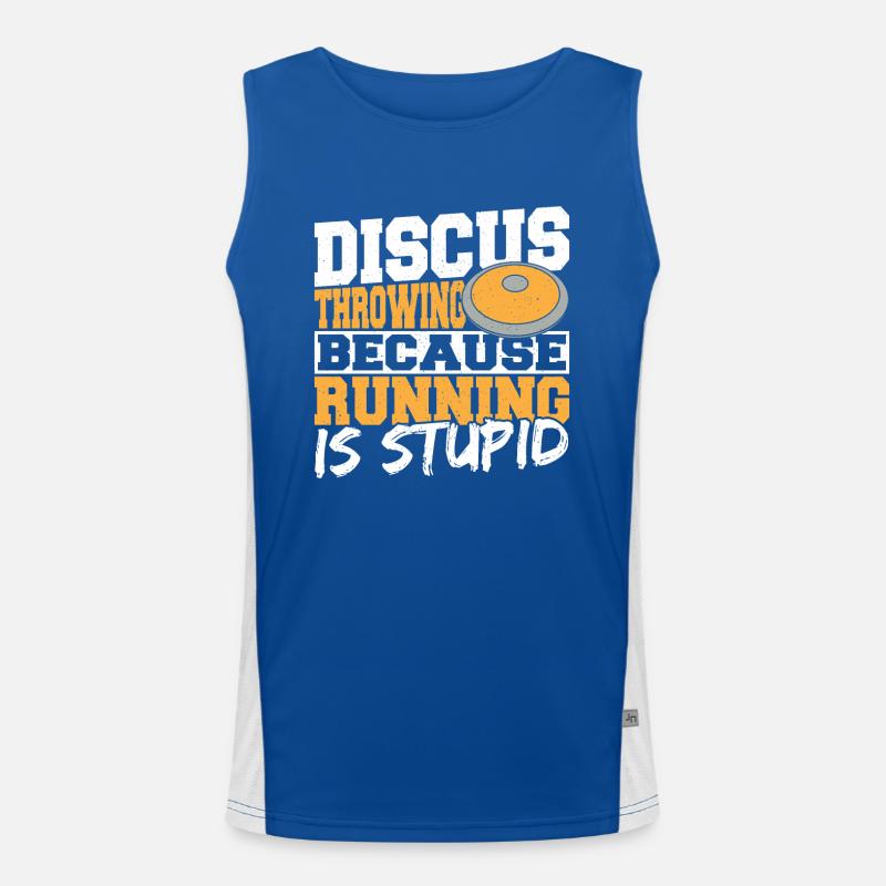 Discus Throw Discus Thrower Gift Men's Functional Contrast Tank Top 