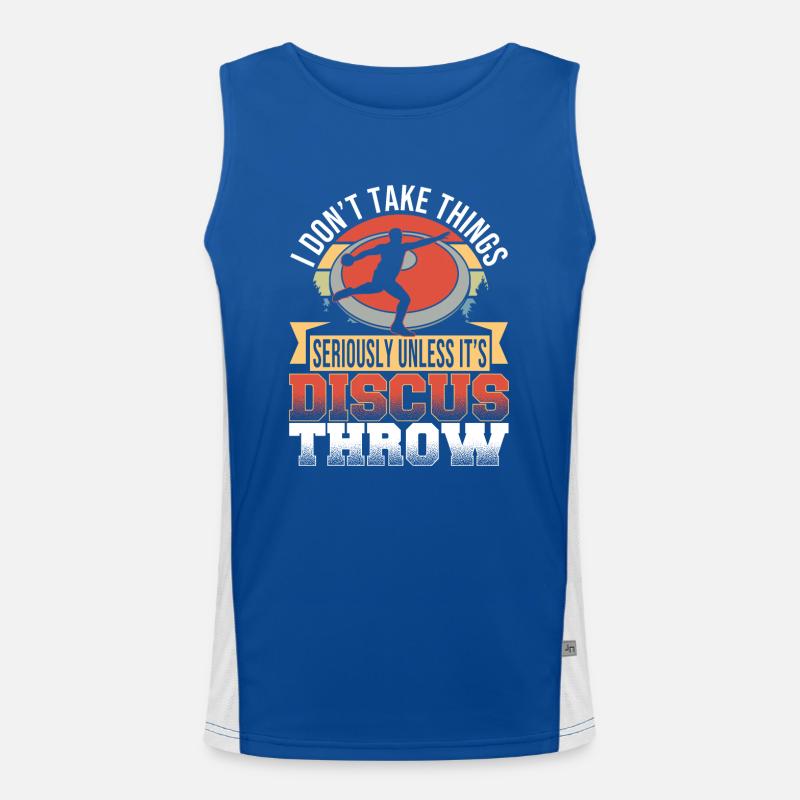 Discus Throw Discus Thrower Gift Men's Functional Contrast Tank Top 