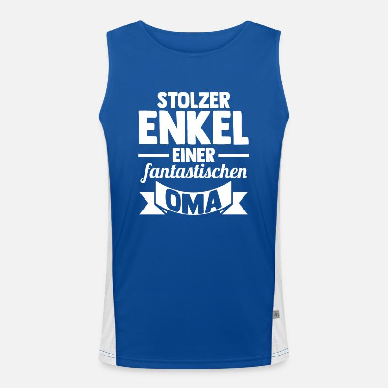 Großmutter Oma Enkelkind Enkel Funktionelles Kontrast-Tank Top für Männer 