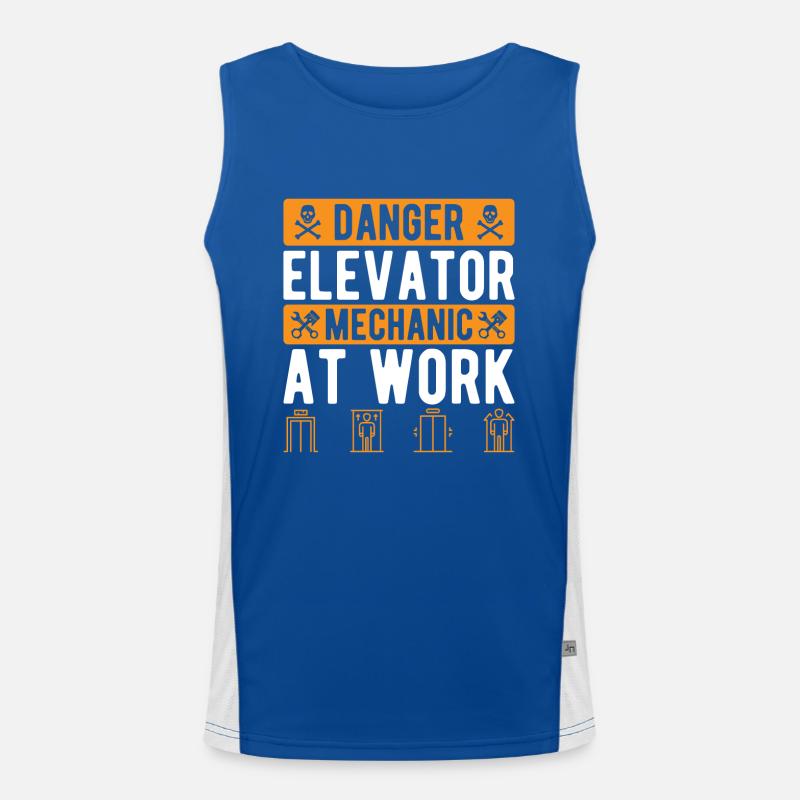 Funny Elevator Inspector Danger Elevator Mechanic Funktionelles Kontrast-Tank Top für Männer 