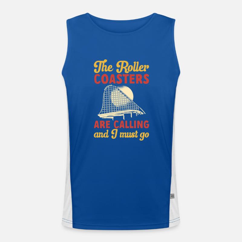 Achterbahn Rollercoaster Freizeitpark Funktionelles Kontrast-Tank Top für Männer 