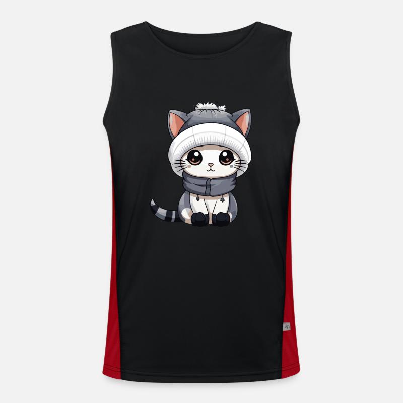 Chat Hiver Bande Dessinée Mignon Débardeur respirant contrasté Homme 