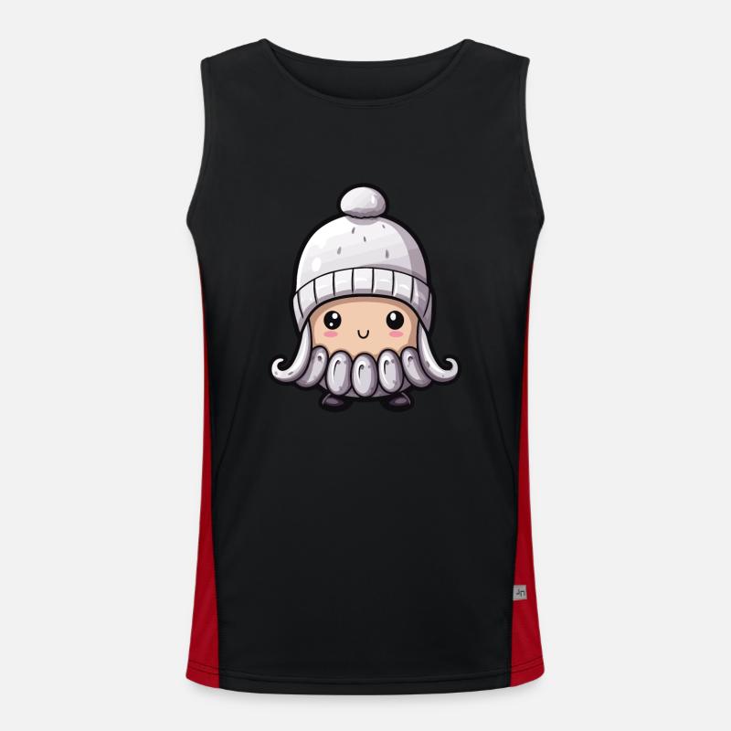 Oktopus Winter Krake Comic Niedlich Funktionelles Kontrast-Tank Top für Männer 