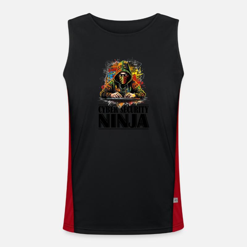 Ethical Hacker Unleashed: Cyber Security Ninja Men's Functional Contrast Tank Top 