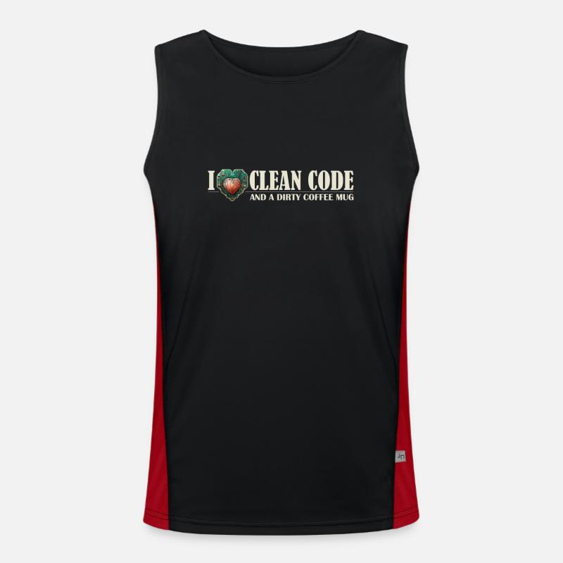 Ich liebe sauberen Code und schmutzige Funktionelles Kontrast-Tank Top für Männer 