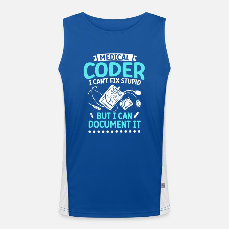 Spécialiste du codage de codeur médical Débardeur respirant contrasté Homme 