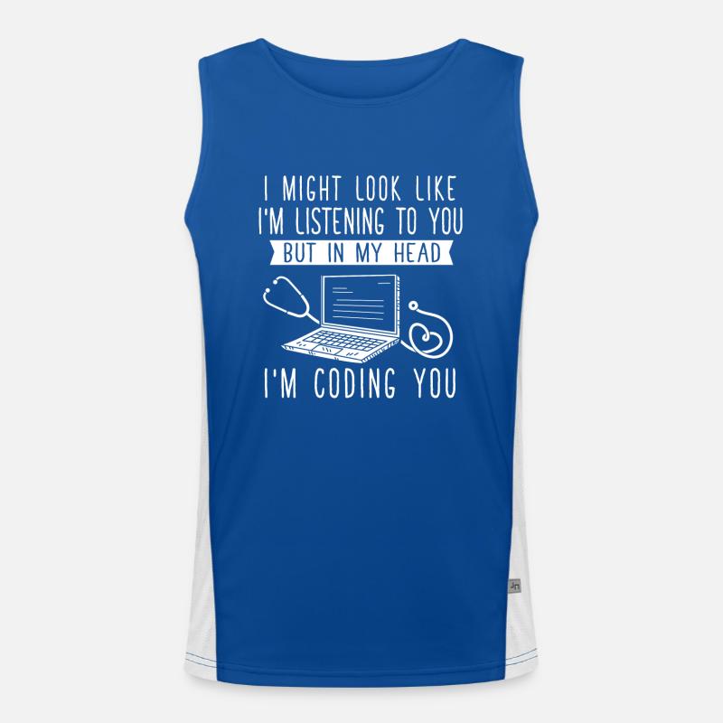 Spécialiste du codage de codeur médical Débardeur respirant contrasté Homme 