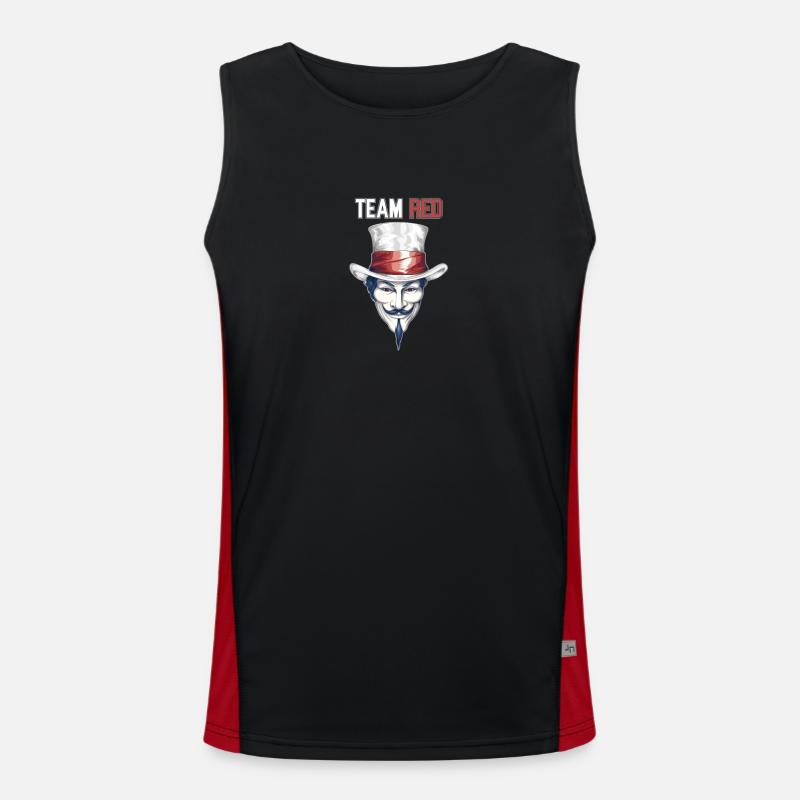 Weißer Hut Stolz: Team Red Hackathon-Emblem Funktionelles Kontrast-Tank Top für Männer 