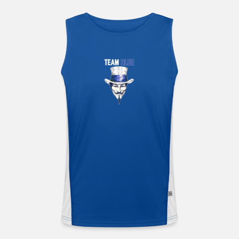 White Hat Pride: Team Blue Hackathon Icon Men's Functional Contrast Tank Top 