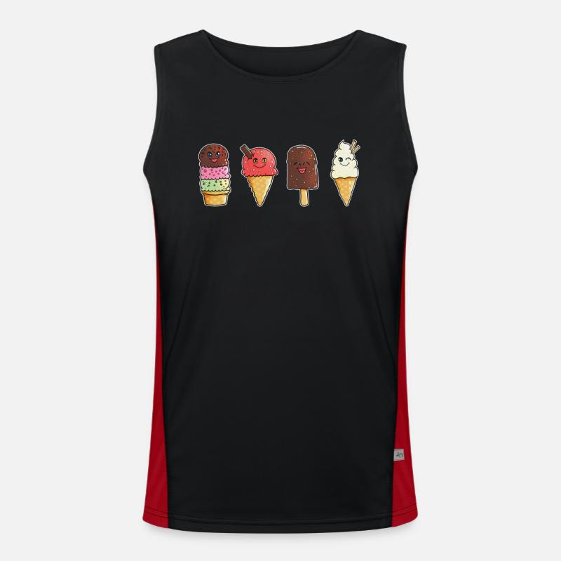 Eissorten Eisliebhaber Kinder lieben Eis Holzstiel Funktionelles Kontrast-Tank Top für Männer 