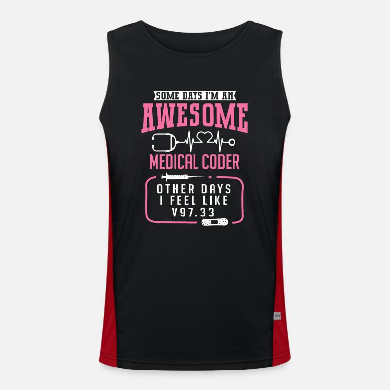 Spécialiste du codage de codeur médical Débardeur respirant contrasté Homme 