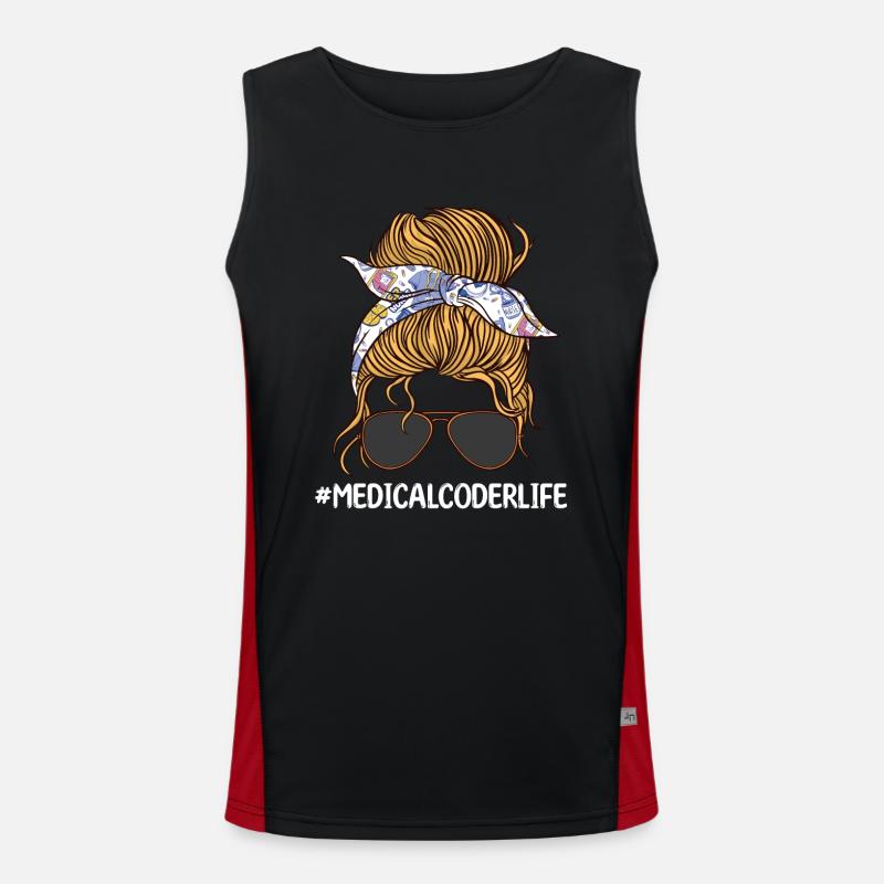Medical Coder Coding Specialist Men's Functional Contrast Tank Top 