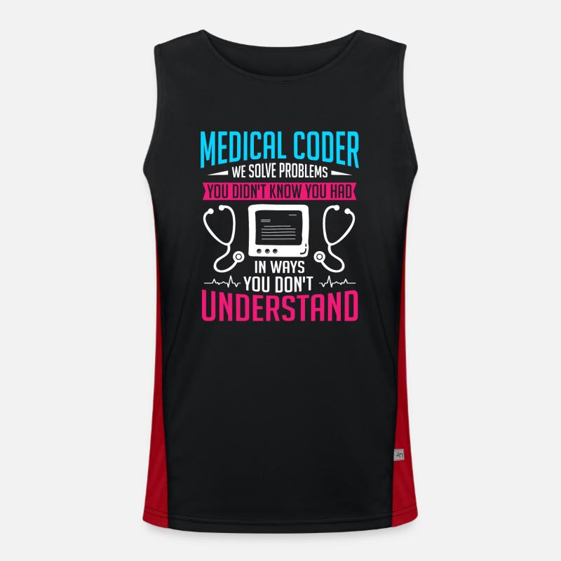 Medical Coder Coding Specialist Men's Functional Contrast Tank Top 