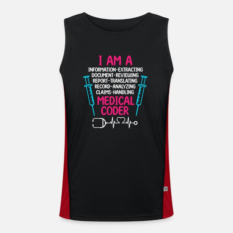 Medical Coder Coding Specialist Men's Functional Contrast Tank Top 