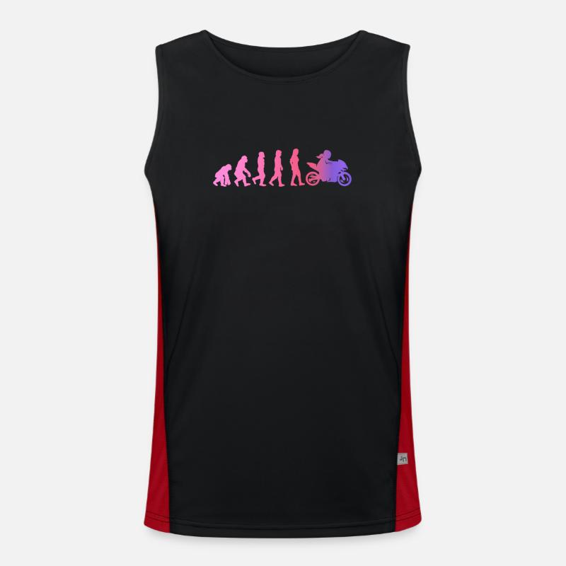 Motorradfahrerin Geschenk Bikerin Evolution Funktionelles Kontrast-Tank Top für Männer 