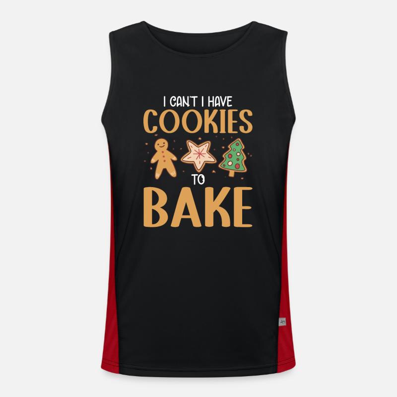 Biscuits Baking Christmas Cookie Baker Men's Functional Contrast Tank Top 