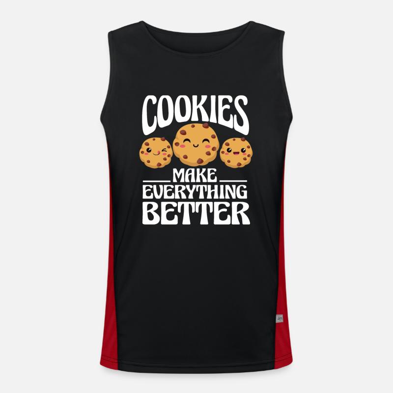 Kekse Backen Weihnachten Plätzchen Bäcker Funktionelles Kontrast-Tank Top für Männer 