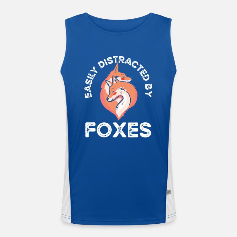 Easily distracted by foxes Men's Functional Contrast Tank Top 
