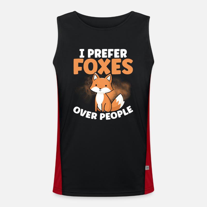 I prefer foxes to humans Men's Functional Contrast Tank Top 