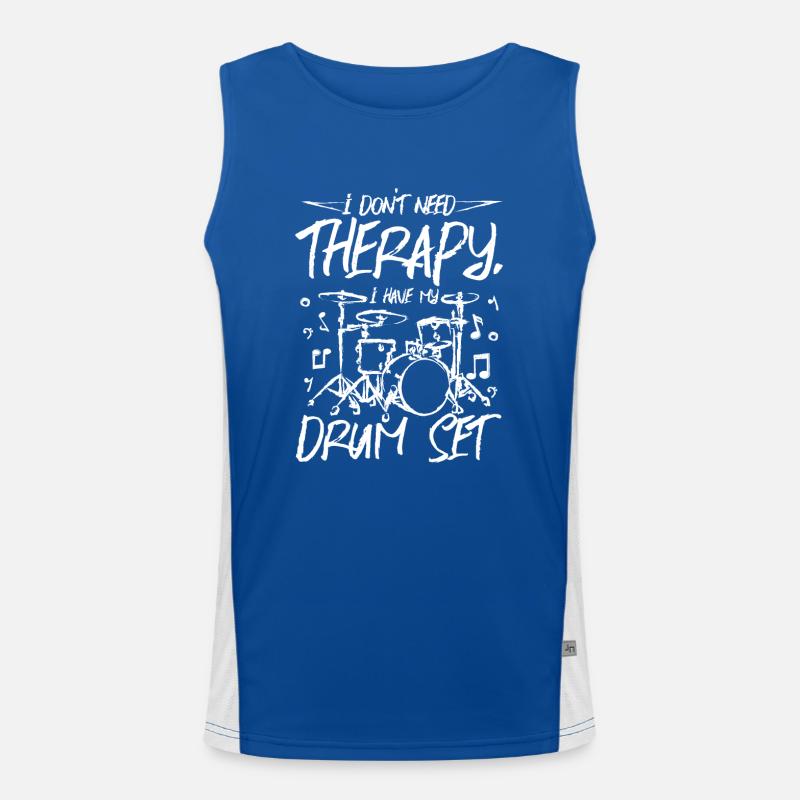 I don't need therapy I have my drum set Funktionelles Kontrast-Tank Top für Männer 