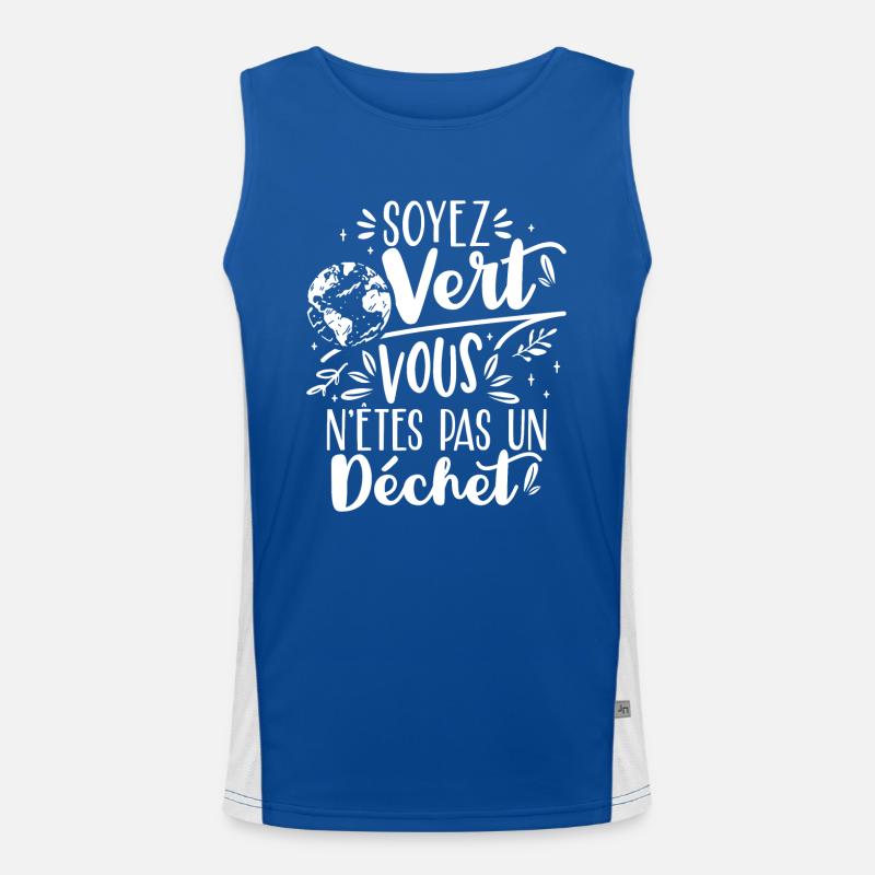 Soyez vert vous n'êtes pas un déchet Débardeur respirant contrasté Homme 