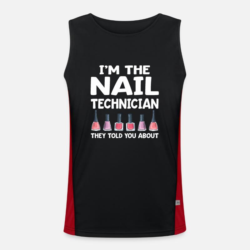 Nail Technician Nail Salon Nail Tech Men's Functional Contrast Tank Top 