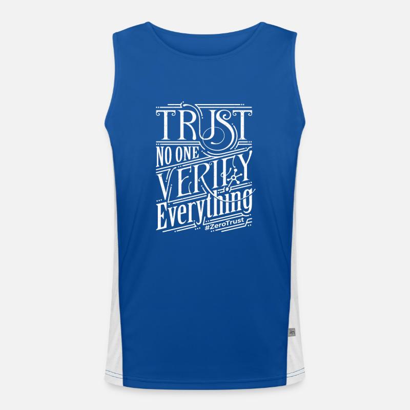 Zero Trust | Trust no one, verify everything Funktionelles Kontrast-Tank Top für Männer 