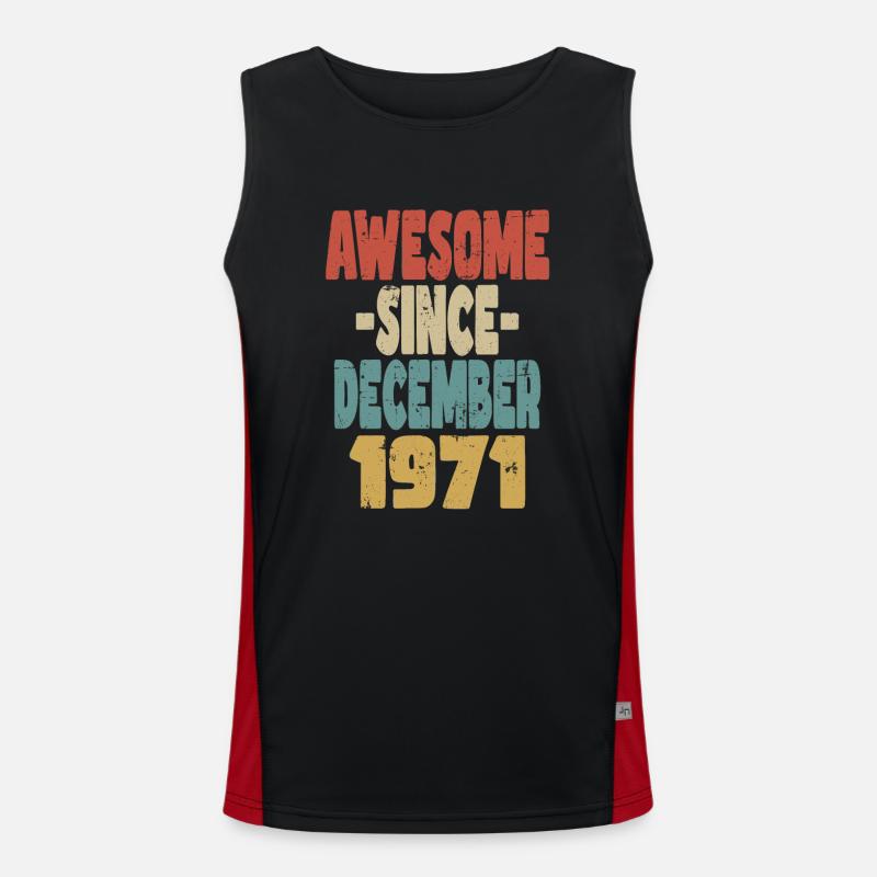 Awesome December 1971 Men's Functional Contrast Tank Top 
