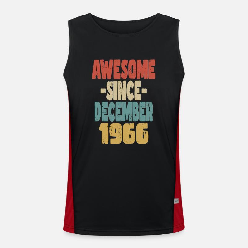 Awesome December 1966 - Men's Functional Contrast Tank Top - black/red
