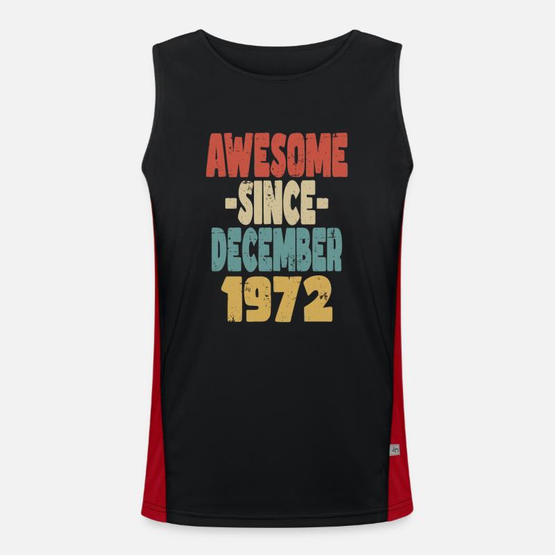 Awesome December 1972 Men's Functional Contrast Tank Top 