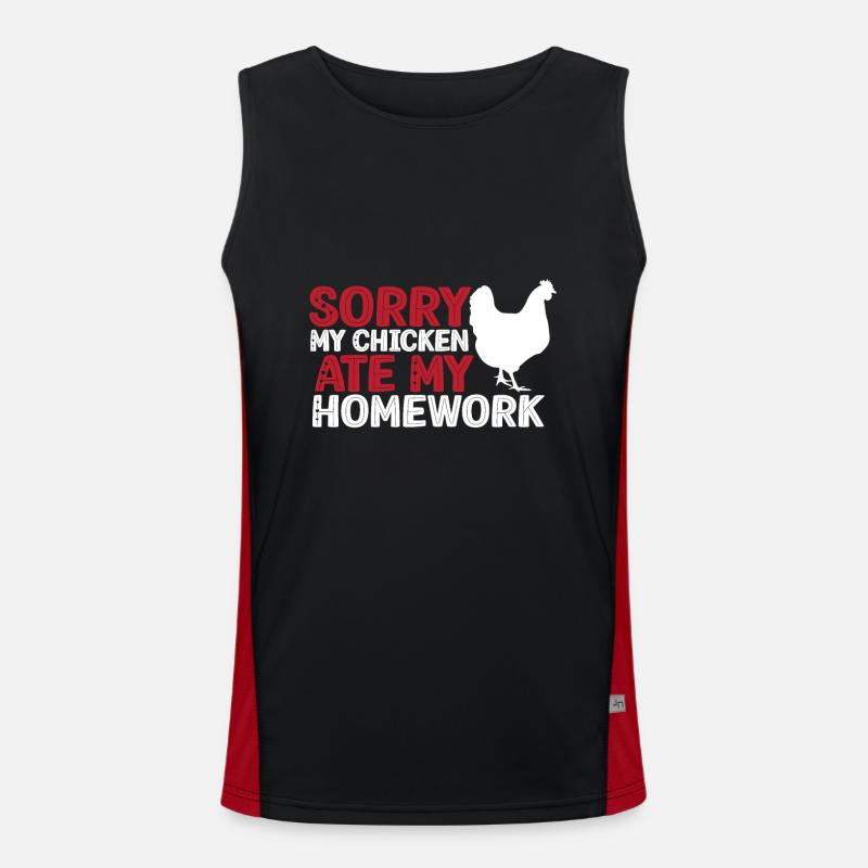 Mon poulet a mangé mes devoirs Débardeur respirant contrasté Homme 