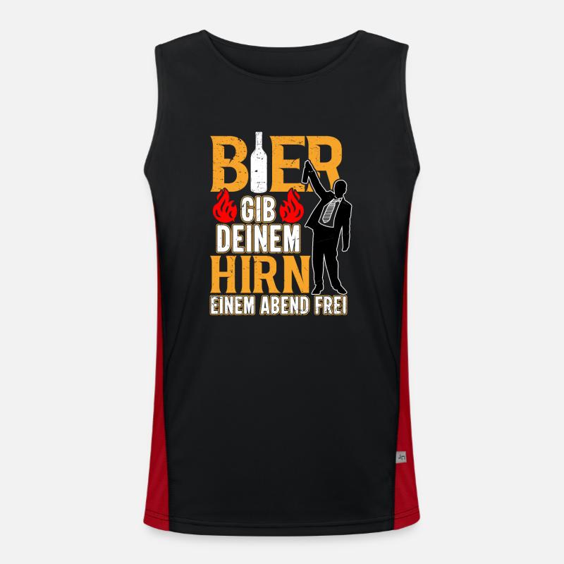 Bier - Gib deinem Hirn einen Abend frei Funktionelles Kontrast-Tank Top für Männer 
