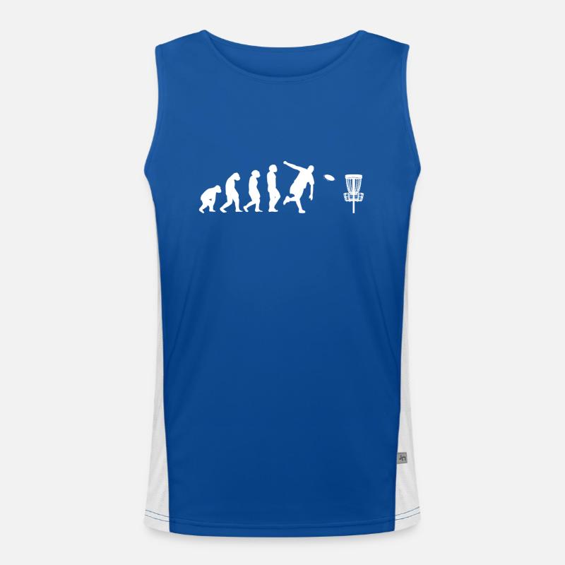 Disc Golf Player Disc Golfer Game Evolution Men's Functional Contrast Tank Top 