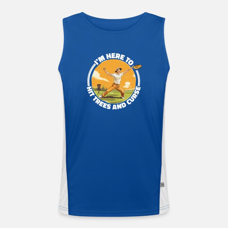 Disc-Golf-Spieler Disc-Golfer Game lustige Sprüche Funktionelles Kontrast-Tank Top für Männer 
