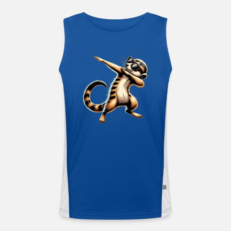 Dabbing Erdmännchen mit Sonnenbrille Cool Erdmännchen Funktionelles Kontrast-Tank Top für Männer 
