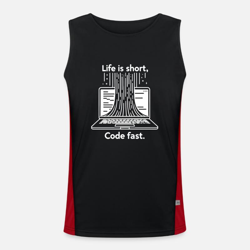 Das Leben ist Short Code Fast Funktionelles Kontrast-Tank Top für Männer 