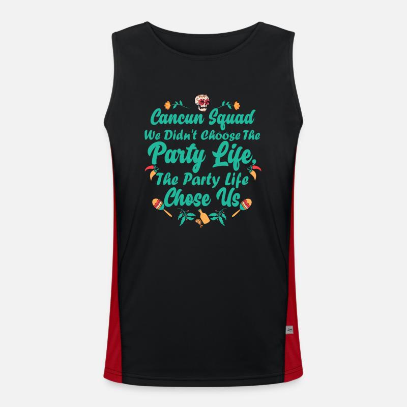 Cancun Squad Mexico Trip Group Men's Functional Contrast Tank Top 