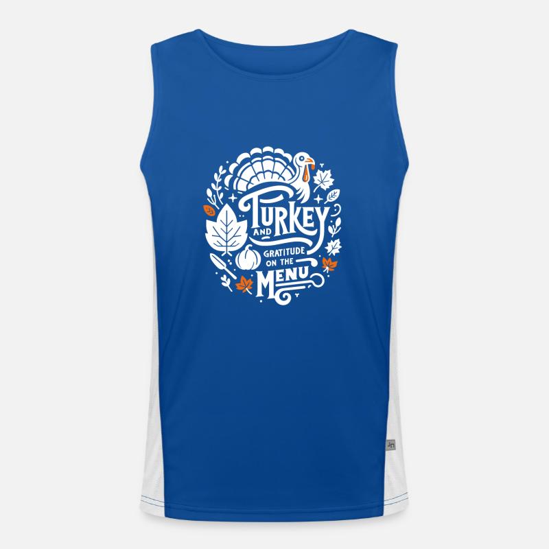 Dinde et gratitude au menu Débardeur respirant contrasté Homme 