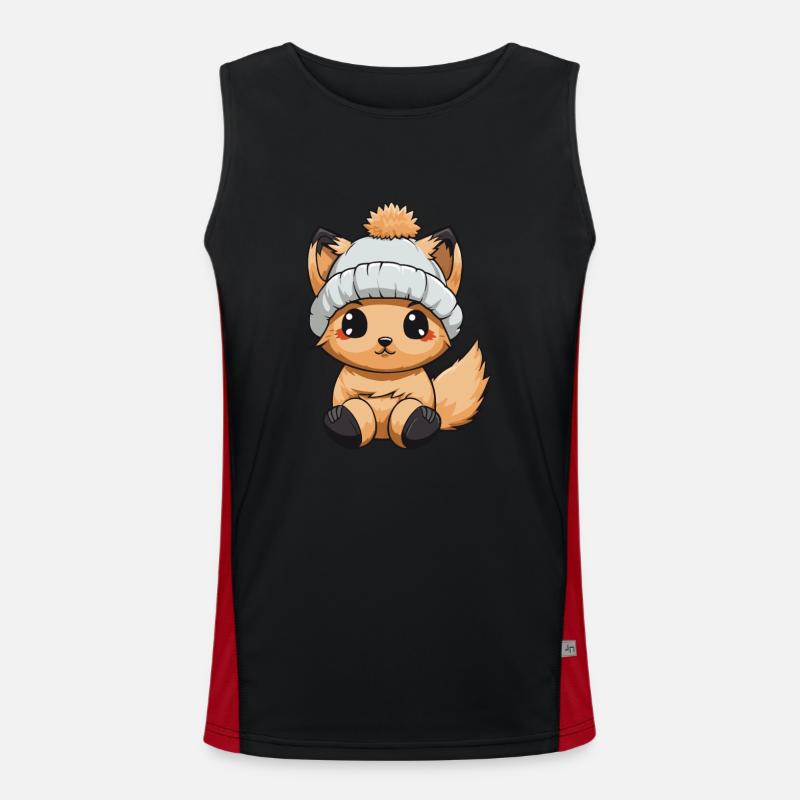 Eichhörnchen Winter Comic Funktionelles Kontrast-Tank Top für Männer 