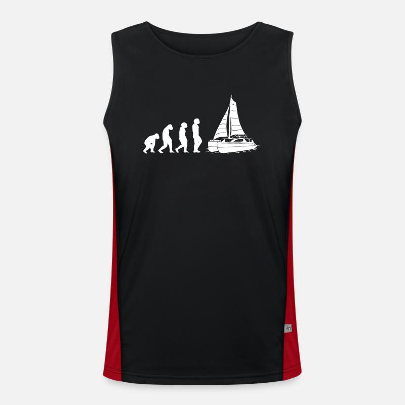 Catamaran-Boot Segelboot Segeln Segler Evolution Funktionelles Kontrast-Tank Top für Männer 