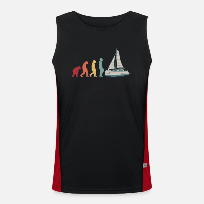 Catamaran-Boot Segelboot Segeln Segler Evolution Funktionelles Kontrast-Tank Top für Männer 