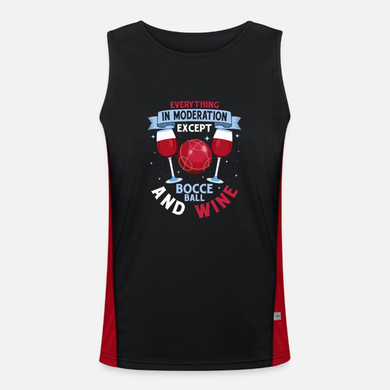 Everything In Moderation Except Bocce Petangue Tea Funktionelles Kontrast-Tank Top für Männer 