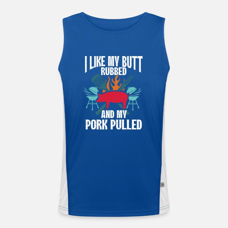 BBQ Pulled Pork Schwein Grill Funktionelles Kontrast-Tank Top für Männer 