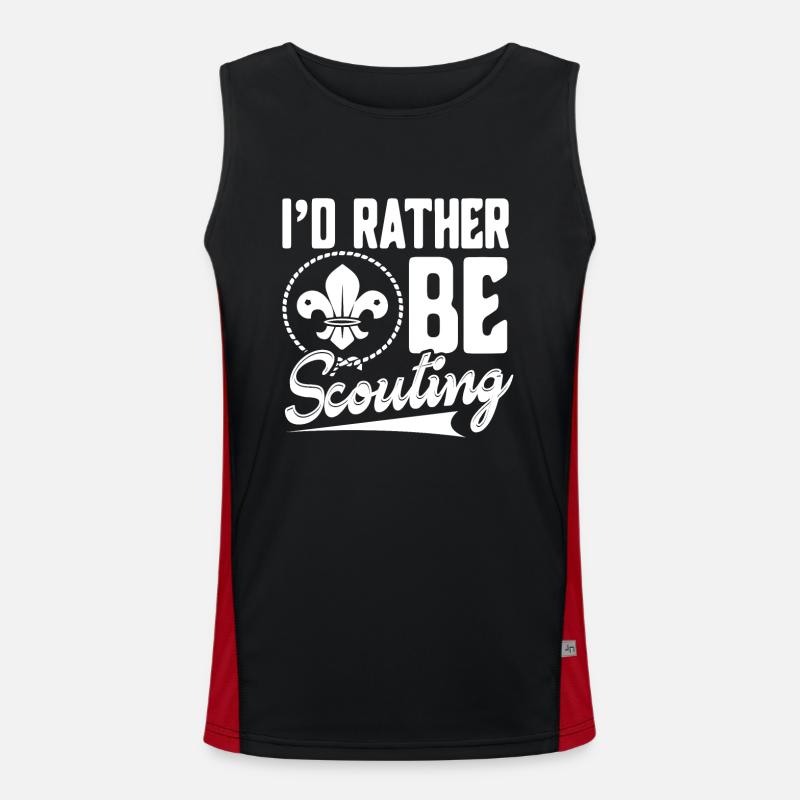 Scouting I'd Rather be Scouting Men's Functional Contrast Tank Top 