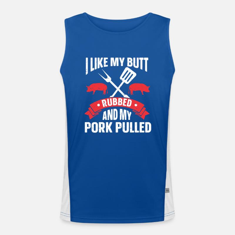 BBQ Pulled Pork Schwein Grill Funktionelles Kontrast-Tank Top für Männer 