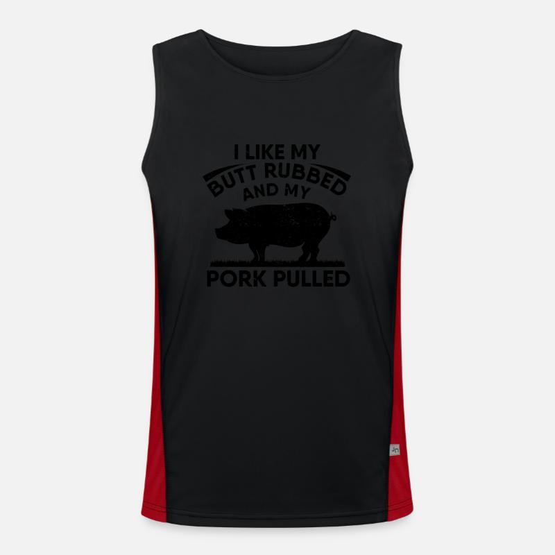 BBQ Pulled Pork Schwein Grill Funktionelles Kontrast-Tank Top für Männer 