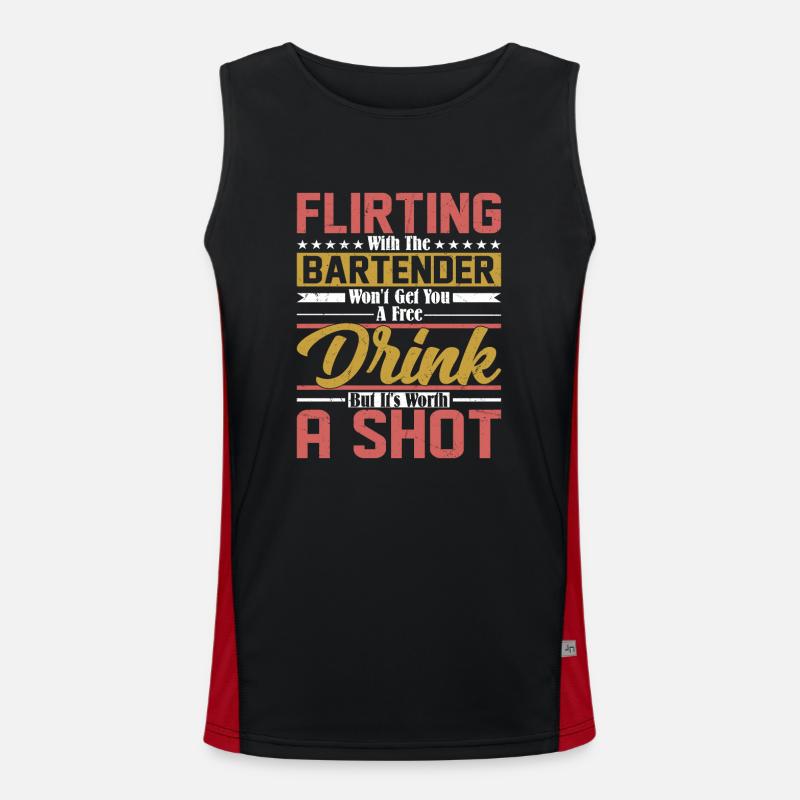 Flirting With The Bartender Bartender Cocktail Bar Funktionelles Kontrast-Tank Top für Männer 