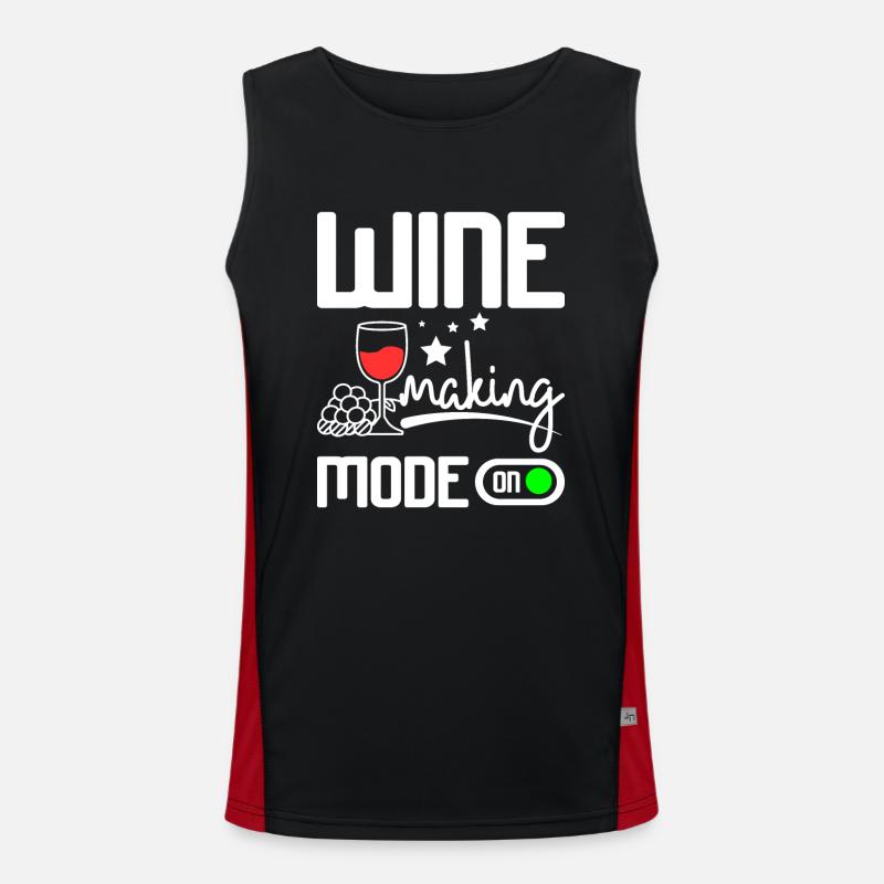 Wine making mode on - Men's Functional Contrast Tank Top - black/red