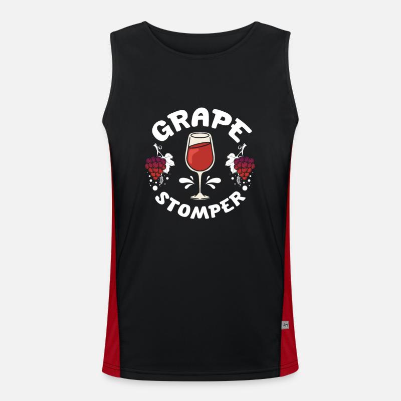 Wine making grape stomper - Men's Functional Contrast Tank Top - black/red