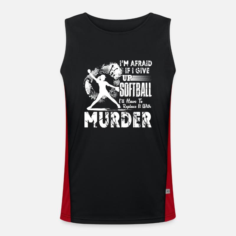 Softball I Never Give Up Softball Men's Functional Contrast Tank Top 